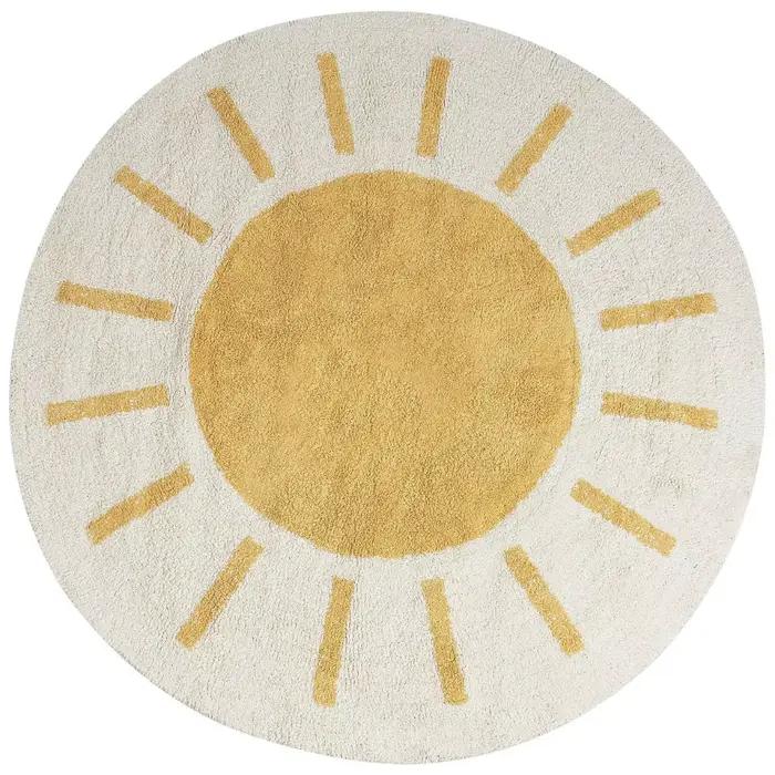 Tapis de jeu rond poilu pour enfants, tapis moelleux pour le salon, tapis de bain antidérapant, tapis de chambre jaunes pour enfants