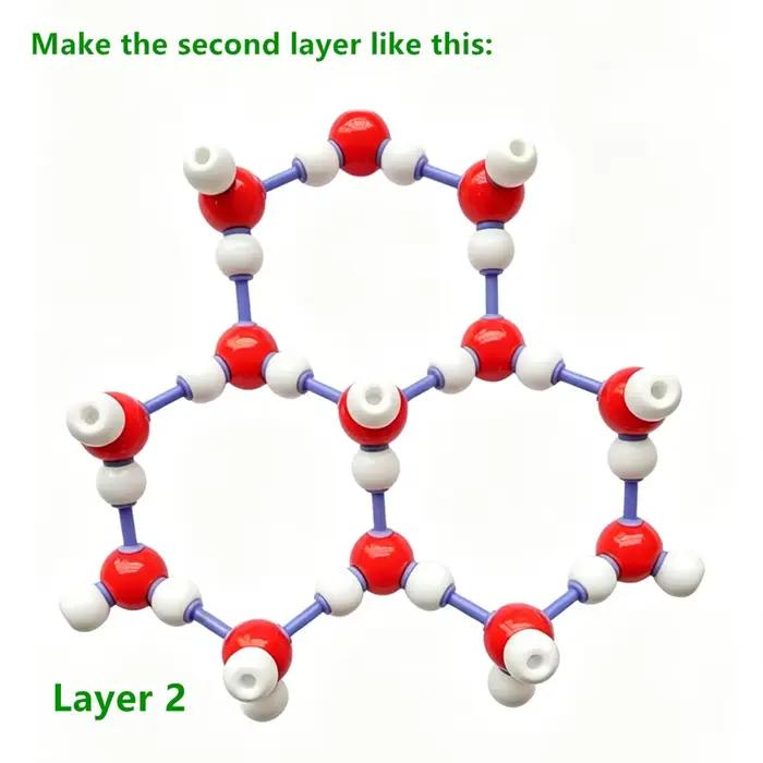 Modèle de structure cristalline de l'eau glacée H2O, kit de modèle de structure cristalline chimique, adapté à l'enseignement et à l'utilisation en laboratoire