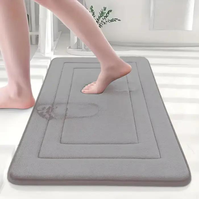1 pièce à motif géométrique, doux et léger, accessoire de salle de bain respectueux de la peau, tapis de bain antidérapant, tapis de salle de bain lavable, adapté pour la zone de douche, l'entrée de l