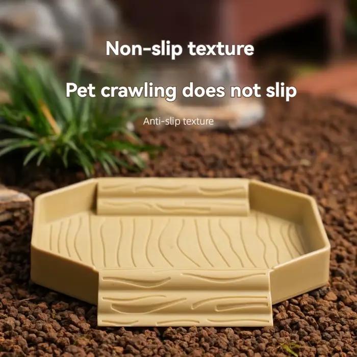 Bassin de bain pour tortues à bord jaune, demi-bassin pour reptiles, double usage eau et nourriture, boîte d'élevage pour animaux rampants, aménagement paysager