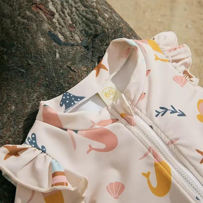 MISOWMNJOY infantile bébé fille été maillot de bain anti-éruption enfants Beachwerar à manches courtes sirène enfants maillot de bain avec bonnet de bain