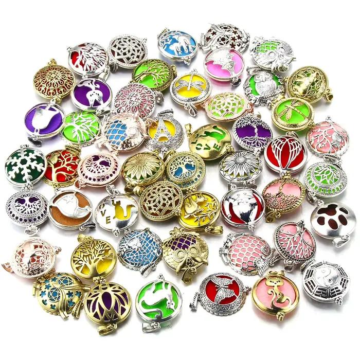 Collier d'aromathérapie arbre de vie diffuseur bijoux Vintage médaillon ouvert pendentif huile essentielle parfum arôme