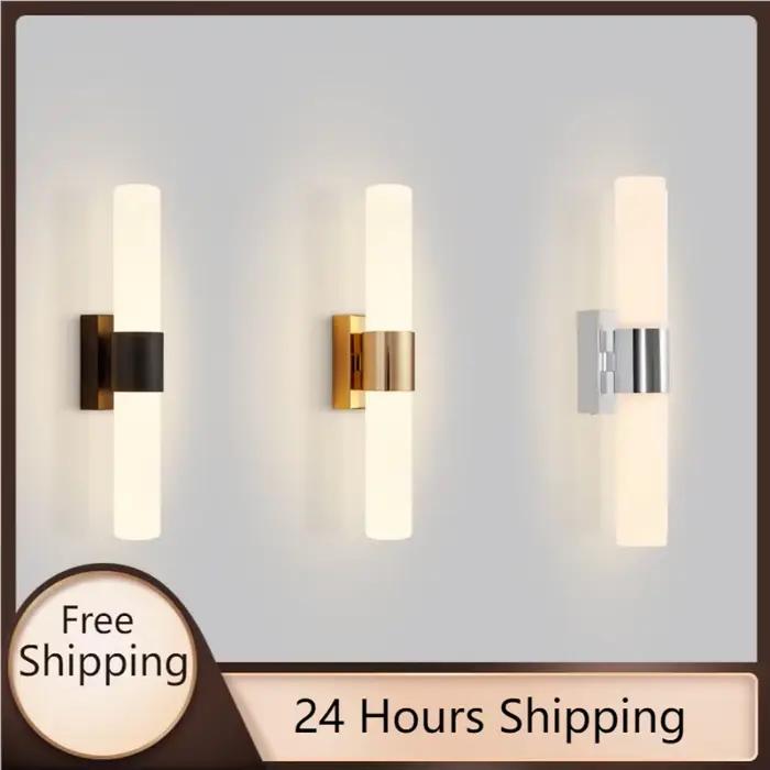 Lampe de mur LED moderne pour salle de bain chambre chevet miroir éclairage fond décoration lumières maison intérieure noir Chrome décor