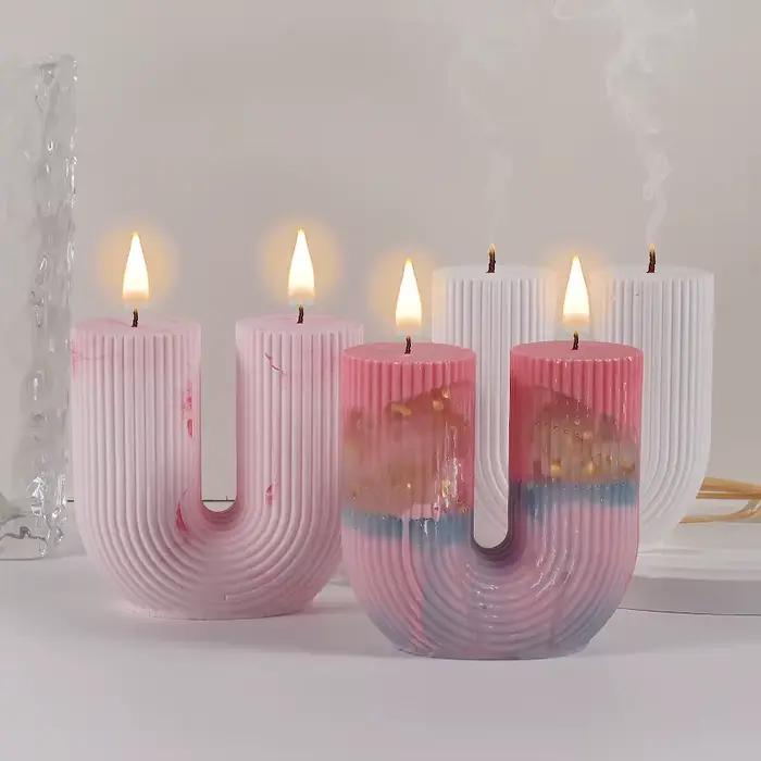 Moule de bougie en Silicone en forme de U