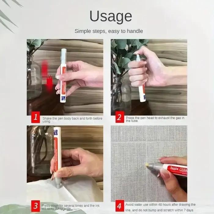 Marqueur de joint de carrelage céramique imperméable et résistant à la moisissure pour la réparation des murs et sols de cuisine et salle de bain