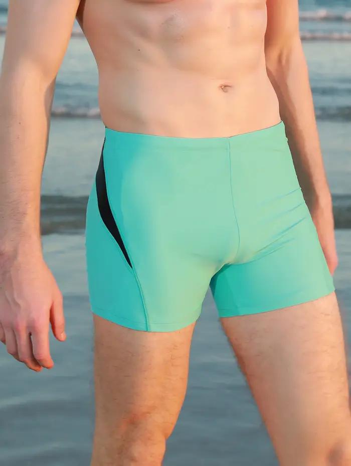 Maillot de Bain de dehors Moulant pour Homme, Patchwork de Couleur Unie, Style Sciclassic, artificiel astique