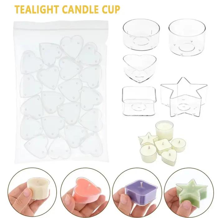 Mini moule à bougie chauffe-plat en plastique africain, pot d'avertissement bricolage, tasse à bougie chauffe-plat, mèche de bougie, récipient transparent, camping ci-après, chandelier