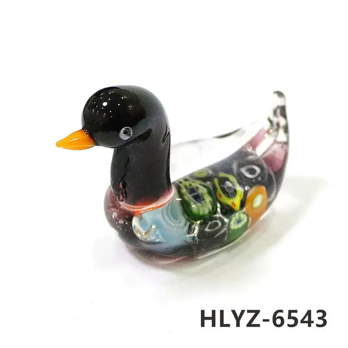 Mini Figurines de canard en verre de Murano, ornements artisanaux, Statue d'animal mignon, décoration de pâques pour la maison et le bureau, Collection de cadeaux du nouvel an pour enfants