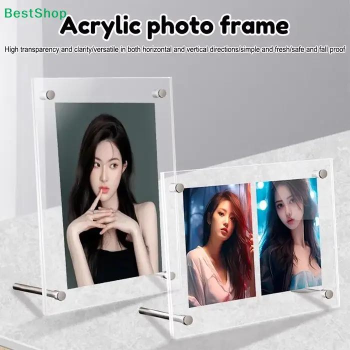 ✔ Cadres photo en acrylique transparent de 6 pouces/7 pouces/A4 pour cartes postales, photos, billets et présentoirs