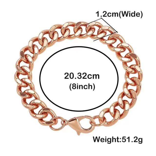 Bracelet en cuivre pour hommes, cadeau de saint valentin, 7.5-9 pouces, lien en cuivre massif, Bracelets purs pour la santé, bijoux cadeaux