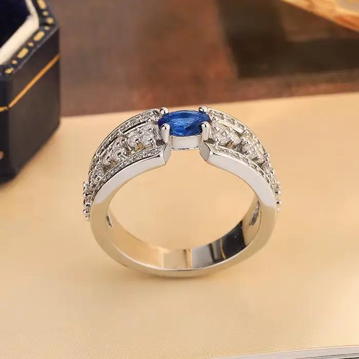 Bague en argent S925 de haute qualité pour femmes, grande pierre bleue, diamant, pierres précieuses, émeraude, Tourmaline, Pariba, bijoux de mariage