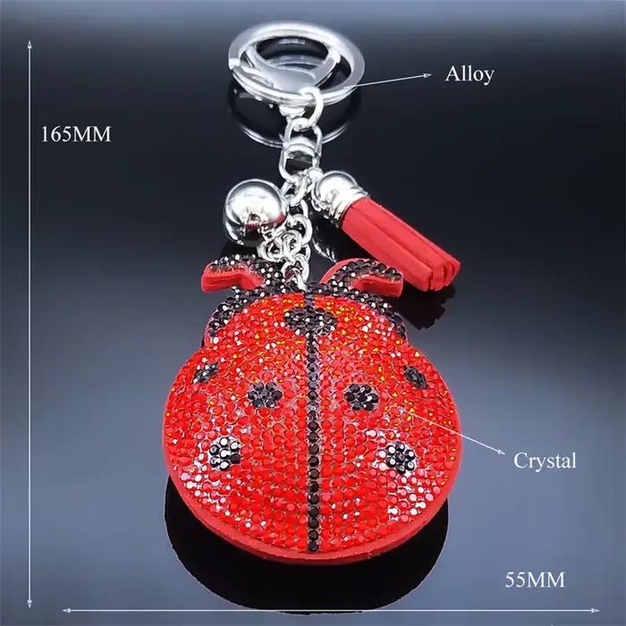 Coccinelle gland cristal porte-clés sac breloque pour femmes/hommes coccinelle porte-clés accessoires bijoux llaveros para mujer lujo K2871S01