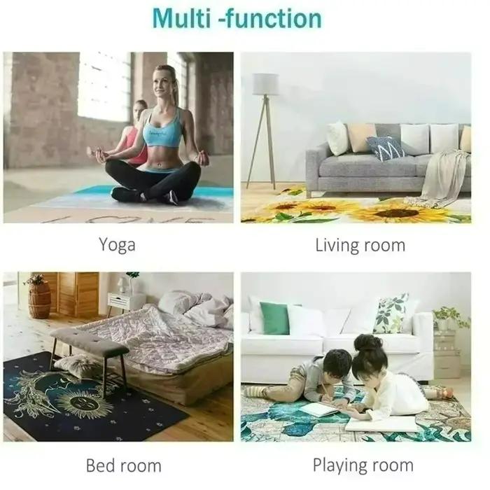 Tapis éducatif pour enfants avec carte du monde ronde, antidérapant, doux, lavable, imprimé d'animaux, pour la crèche, la salle de jeux, la salle de classe