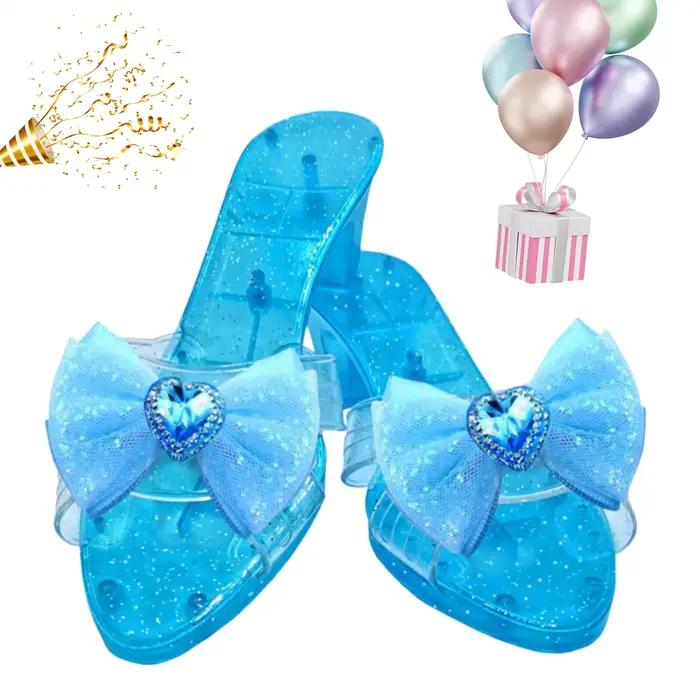 Chaussures de princesse en cristal, accessoires de cosplay, talons hauts, jeux de simulation pour enfants, décoration pour occasions de mascarade sur scène