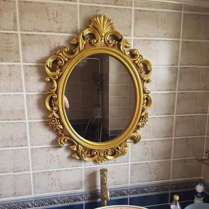 Miroir de maquillage Vintage mural esthétique ovale Design européen miroir salle de bain adolescente fille Adornos Para El Hogar décoration maison