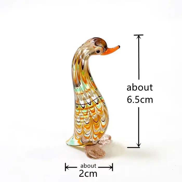 Mini Figurines de canard en verre de Murano, ornements artisanaux, Statue d'animal mignon, décoration de pâques pour la maison et le bureau, Collection de cadeaux du nouvel an pour enfants