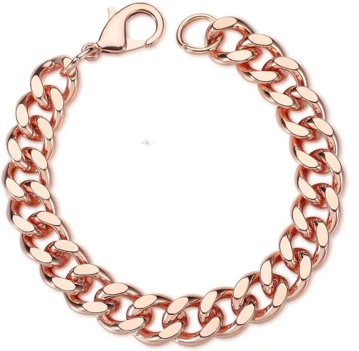 Bracelet en cuivre pour hommes, cadeau de saint valentin, 7.5-9 pouces, lien en cuivre massif, Bracelets purs pour la santé, bijoux cadeaux