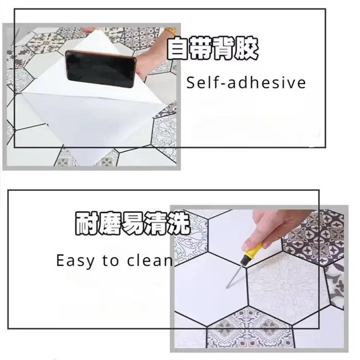Autocollants de sol antidérapants pour salle de bains et cuisine, autocollants de sol auto-adhésifs imperméables et résistants à l'usure, papier de Contact pour papier peint