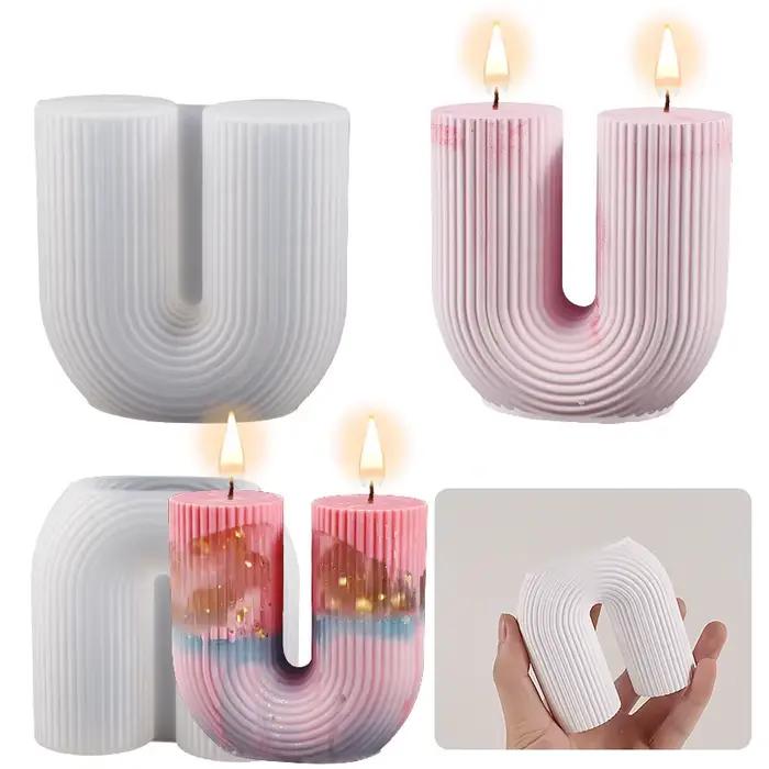 Moule de bougie en Silicone en forme de U
