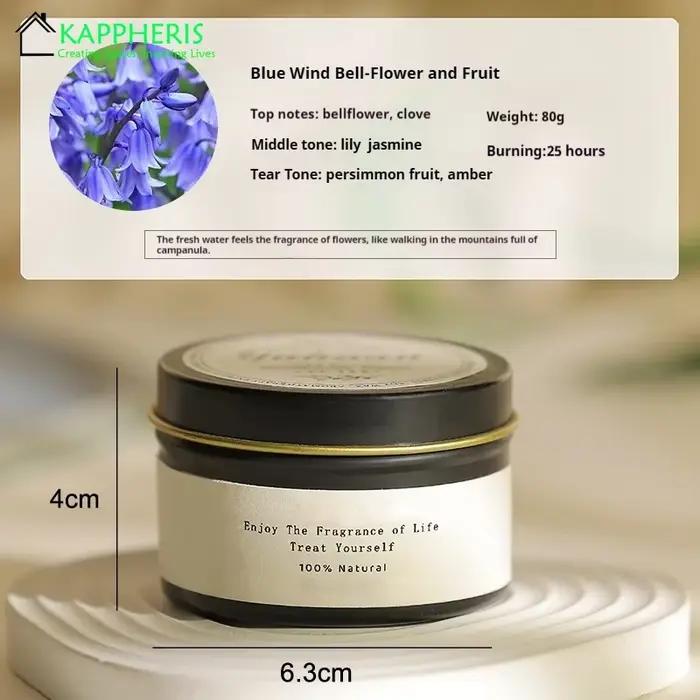 Bougies aromatiques parfumées de luxe en étain noir