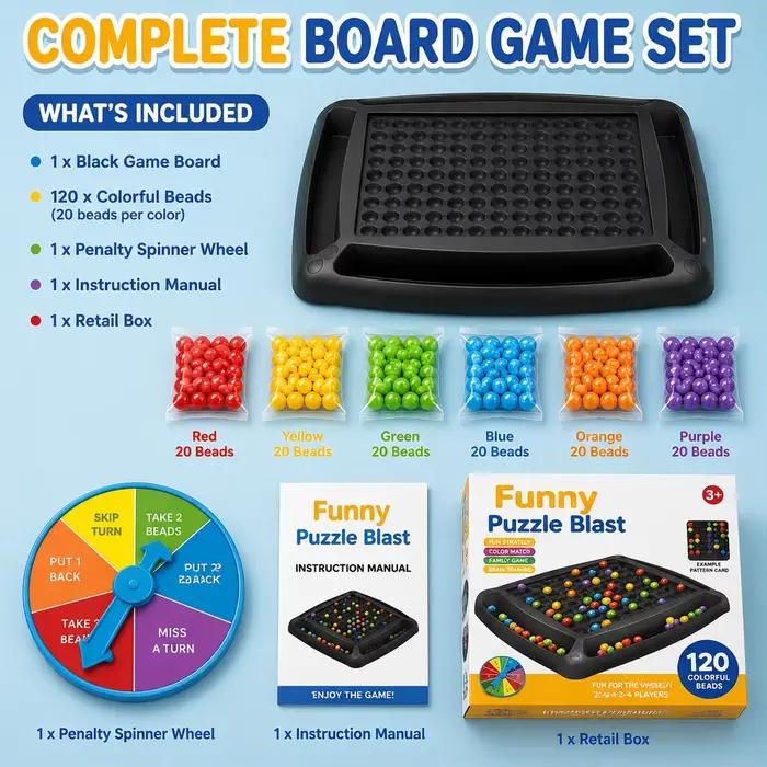 Jeu d'élimination des billes arc-en-ciel 2-4 joueurs, puzzle de correspondance de perles, jeu de société de réflexion logique pour enfants