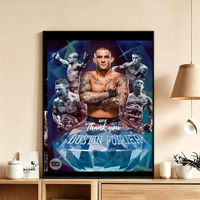 Affiche artistique HD, imperméable, mur autocollant, décoration de la maison (salon, chambre, bar), athlète esthétique D-Dustin P-Poirier