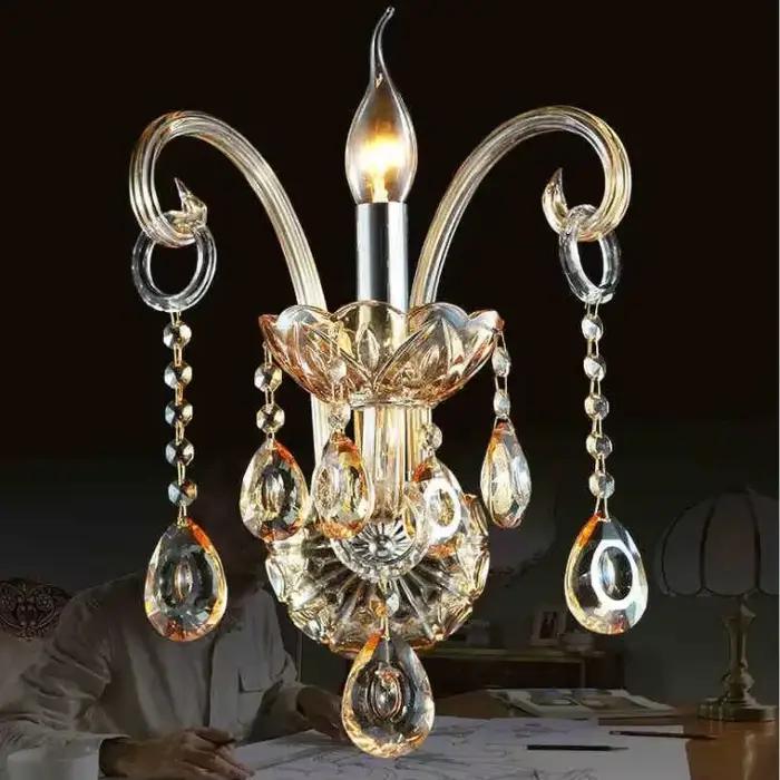 Applique murale en cristal applique murale moderne éclairage lumières chambre lampes miroir avant éclairage de luxe chevet lampe en cristal chambre