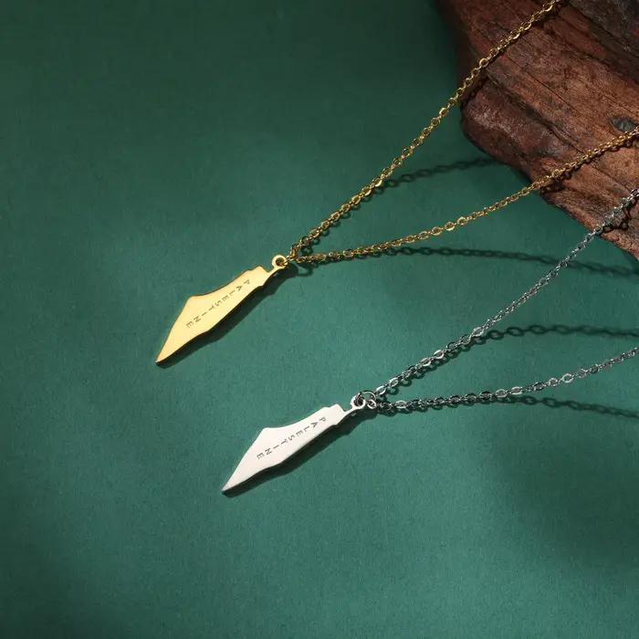 Pendentif Palestine en acier inoxydable, collier pour hommes et femmes, carte palestinienne, cadeaux de fête de noël, bijoux cadeaux