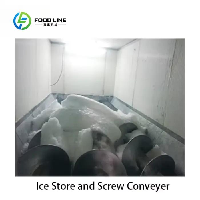 Machine à glace en flocons industrielle et commerciale personnalisée de 10 000 kg à 50 000 kg, à économie d'énergie, pour la production de glace cristalline pour la transformation et le stockage à fro