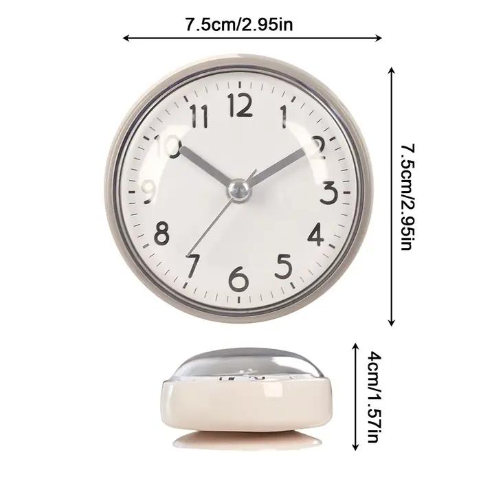 Horloge de salle de bain étanche à ventouse, facile à lire, avec alarme, 3 pouces, fonctionne à piles, petite horloge de salle de bain pour la maison, le bureau, la chambre
