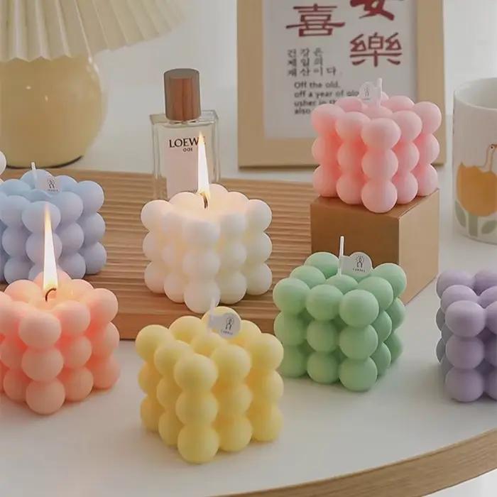 Bougie d'aromathérapie en cire de soja créative en forme de boule