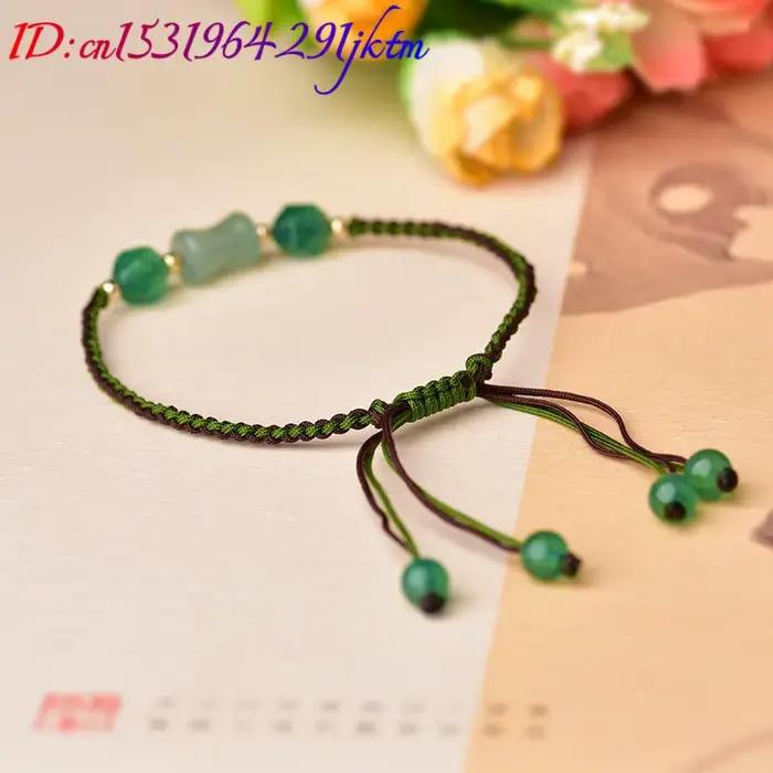 Bracelets en perles de jade naturel vert
