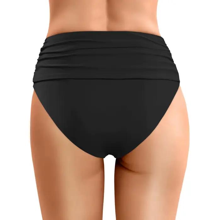 Femmes bas de Bikini couleur unie bas de natation slips taille moyenne maillot de bain culotte femme maillots de bain froncé maillot de bain slips
