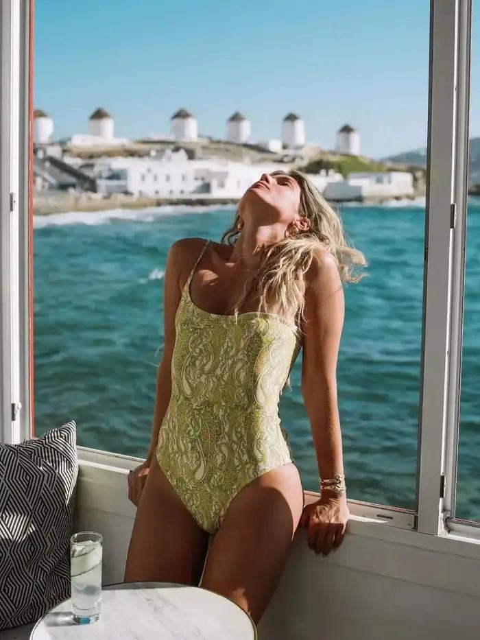 Maillot de bain une pièce imprimé, découpé, dos nu, coupe haute, pour femme, tenue de plage, monokini