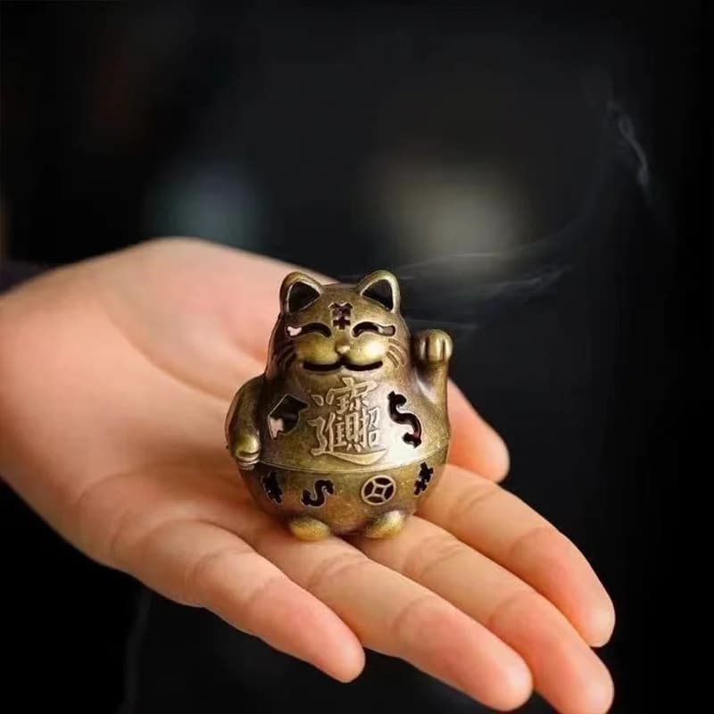 Brûleur d'encens chat porte-bonheur, décor Feng Shui élégant de Style japonais, conception de patte 