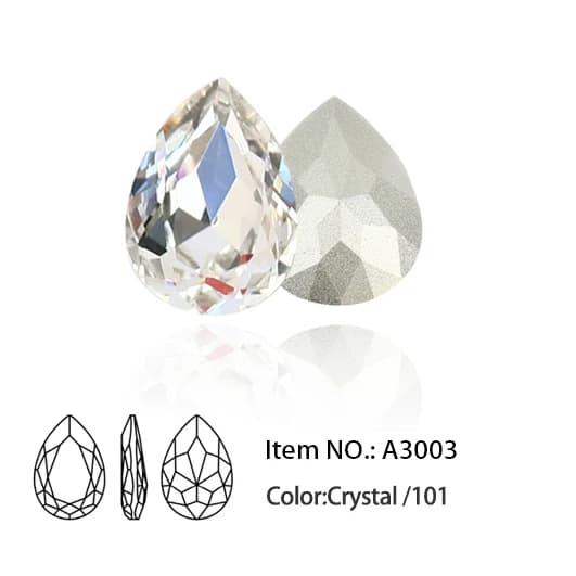 Larme Strass diamant verre Applique Strass Nail Art décorations pierres cristaux Cristal pour bricol
