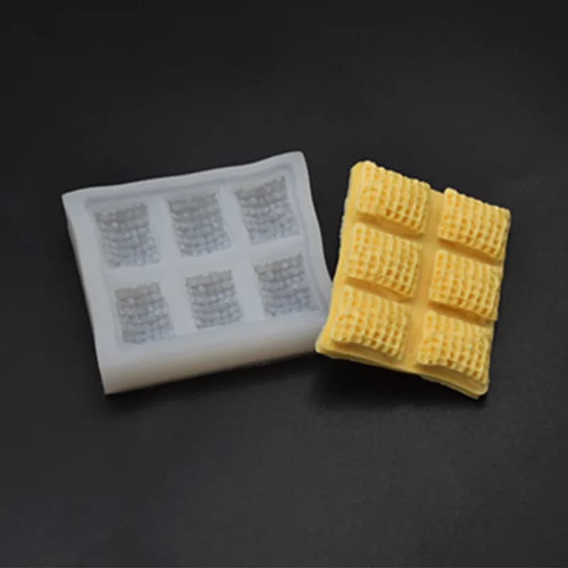 Grand moule à bougie gaufrée en Silicone, biscuits, Croissant, beignet, feuille de fruits, parfum, f
