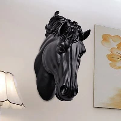 Tête de cheval 3D pour décoration murale, sculpture artistique, artisanat en résine, pour la maison,
