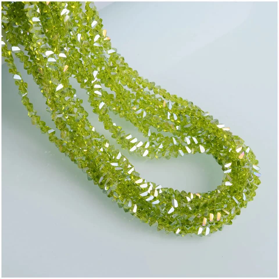 Perles triangulaires en verre de cristal, 3mm AB, perle tridimensionnelle, bricolage, boucles d'orei