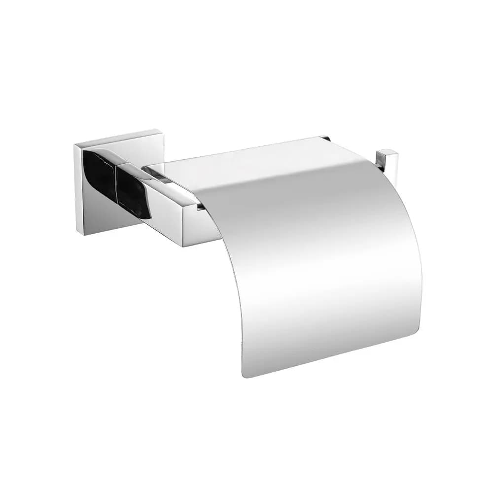 Porte-rouleau de papier toilette en acier inoxydable, support mural de luxe avec couvercle, finition