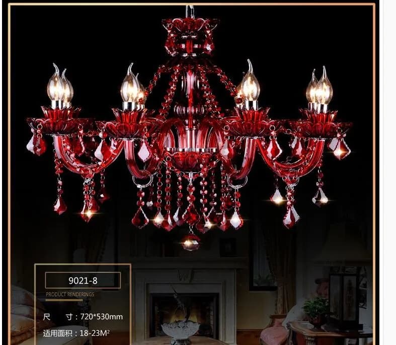 Lustre en Cristal rouge moderne européen K9 Lustre lustres en Cristal lumière Lustres De Cristal Lus