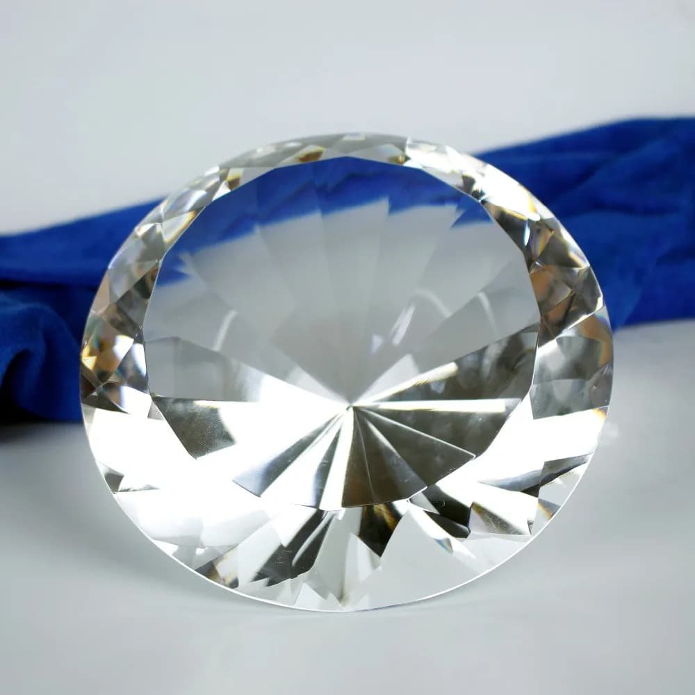 Presse-papier en verre diamant cristal optique transparent, décoration de comptoir, 150mm