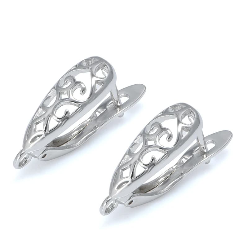 Crochets de boucles d'oreilles en laiton couleur argent, pour la fabrication de bijoux à bricoler so