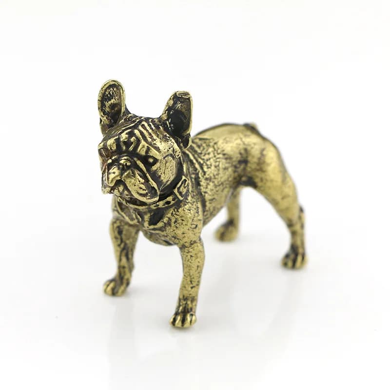 Mini statue de bouledogue en laiton mignon, sculpture de chien animal, accessoires pour la maison, l