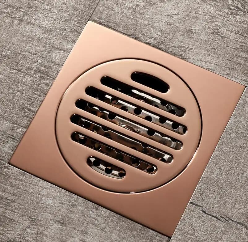 Tuqiu-Siphon de sol en laiton rose doré, crépine de douche, grille de couverture de déchets, désodor