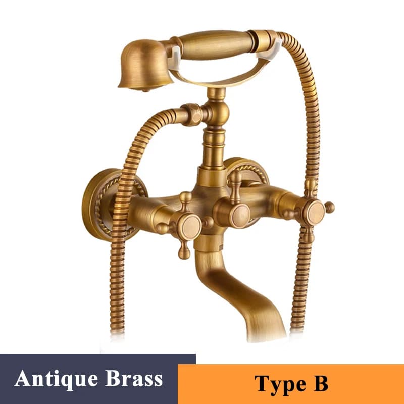 ULGKSD robinet de baignoire-douche en Bronze Antique avec vaporisateur en laiton, robinet mitigeur m
