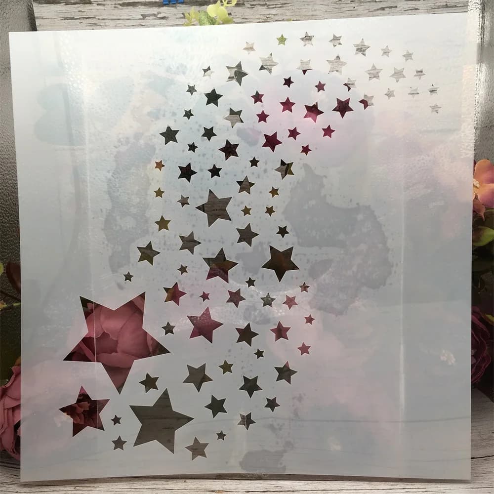 Pochoirs de peinture en forme d'étoiles, 30x30cm, modèle décoratif pour Scrapbooking, coloriage, alb