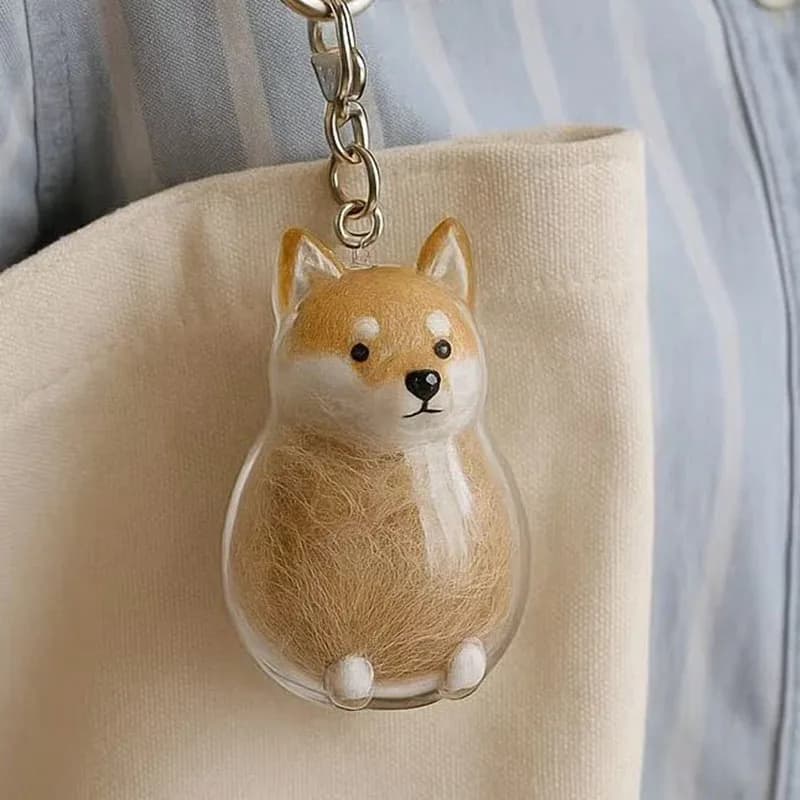 Porte-clés pendentif de rangement de poils de chien, collecteur de fourrure de chien Transparent, Co