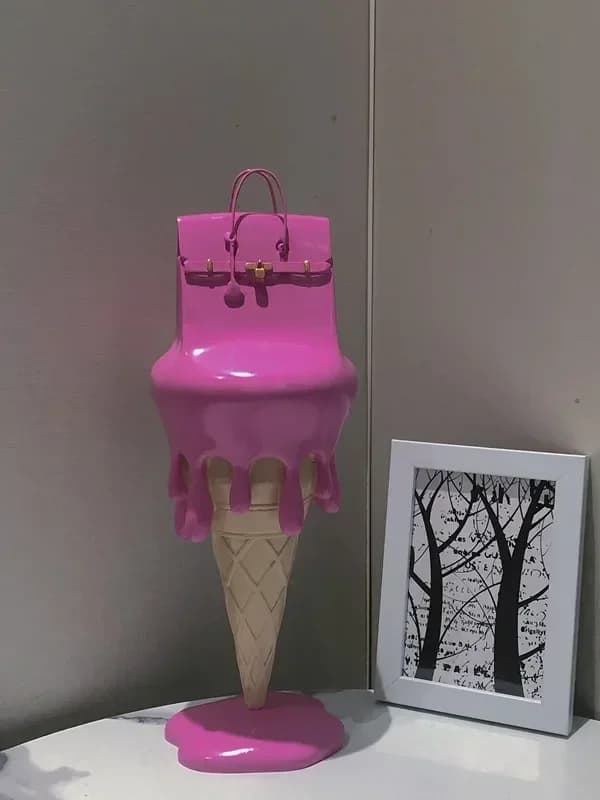 Sculptures de décoration nordique en forme d'oiseau de crème glacée, Figurines en résine pour l'inté