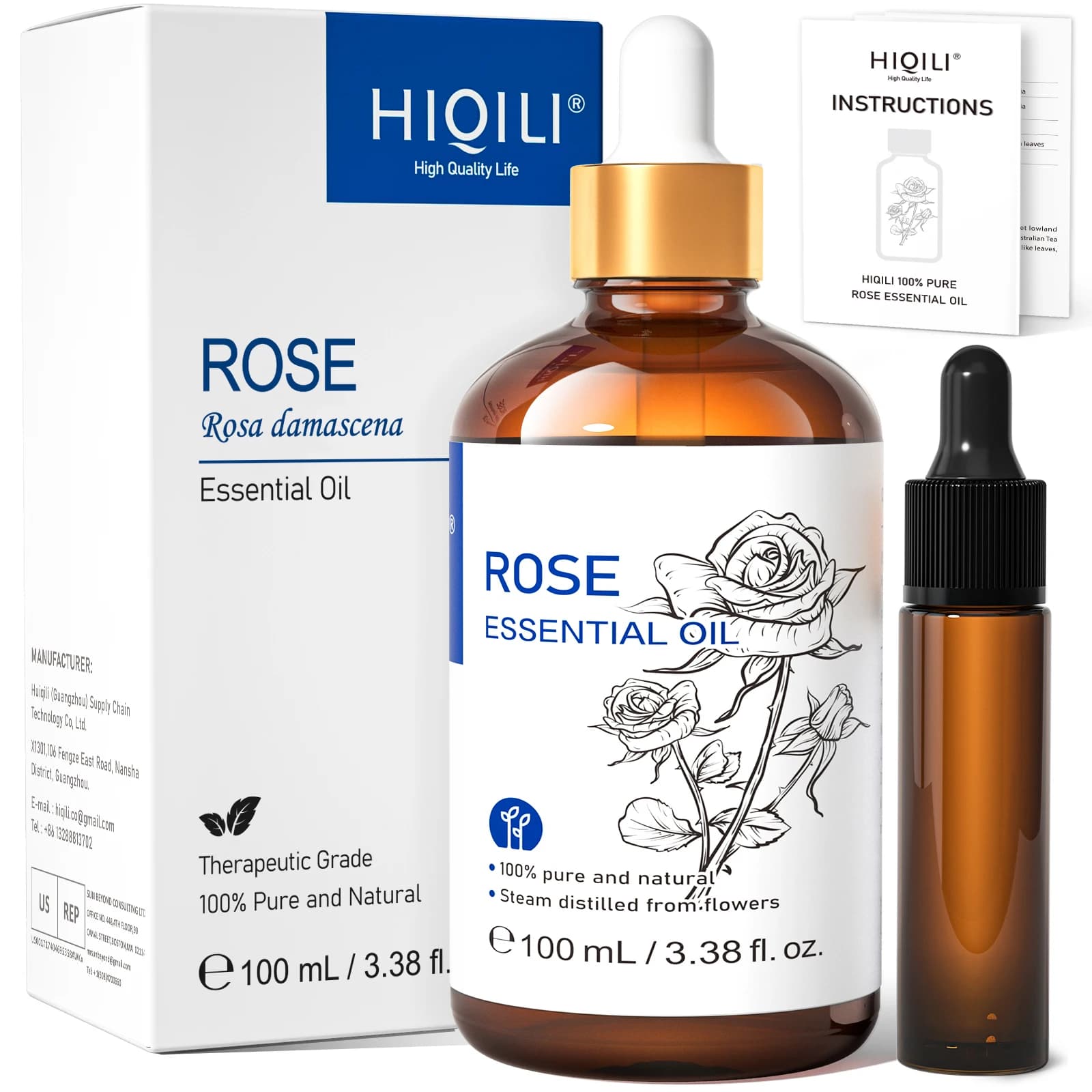 HIQILI huile essentielle naturelle 100ML Neroli Helichrysum citron noix de muscade aromathérapie dif